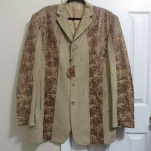 Vintage Faux Suede Blazer Jacket Venezzi Mens XL